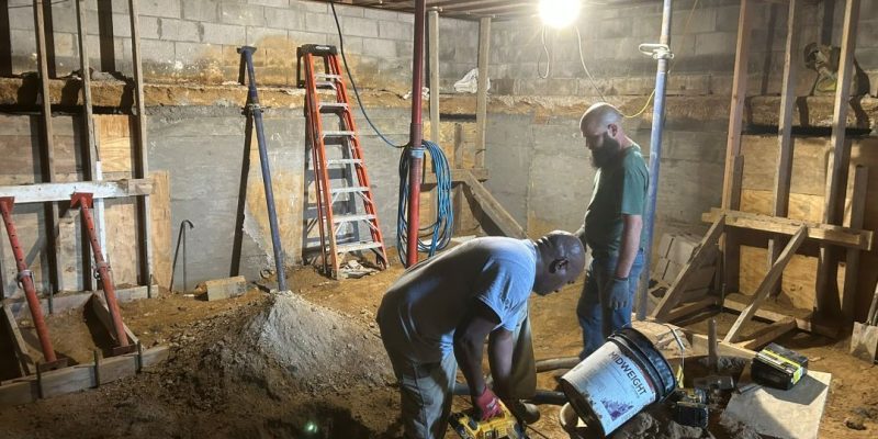 Residential foundation underpinning work in West Chester PA